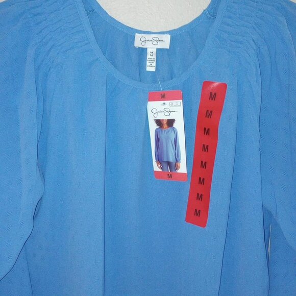 Jessica Simpson Women's Size Medium Blue Long Sleeve Blouse Top NWT - Picture 3 of 5